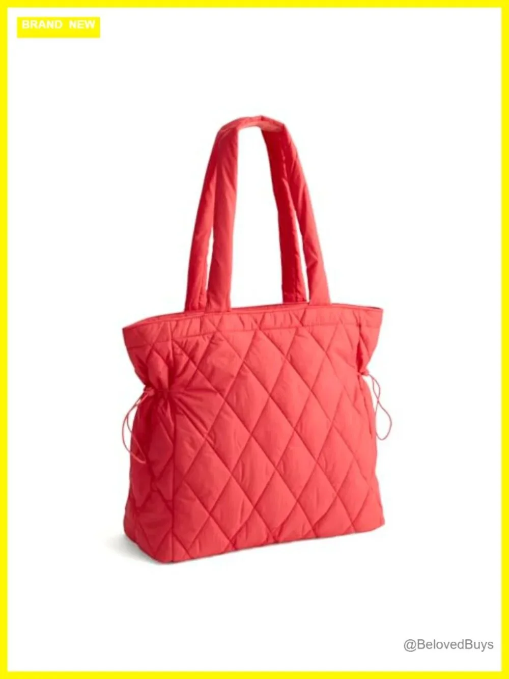 Featherweight Recycled Nylon Diamond-Quilted Zip Tote Bag, Lightweight 22L